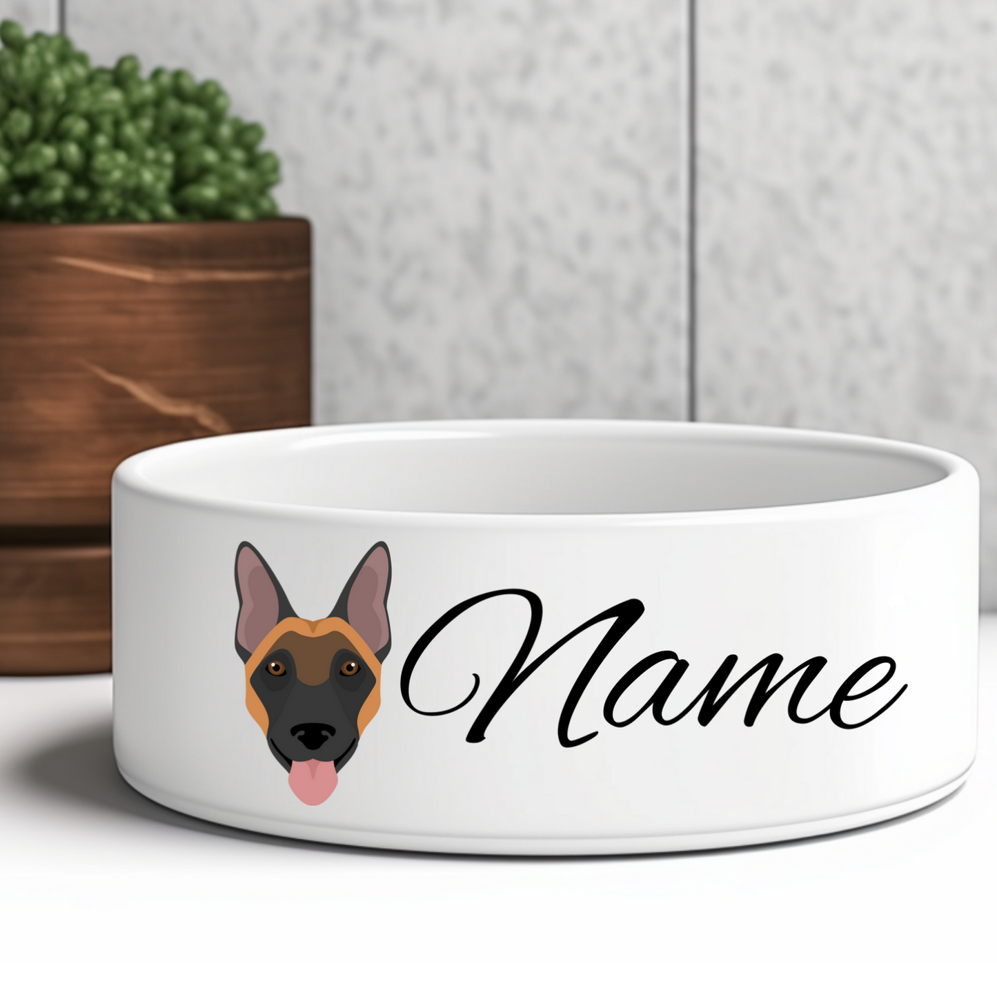Malinois Keramik-Futternapf für Hunde mit Motiv und Name