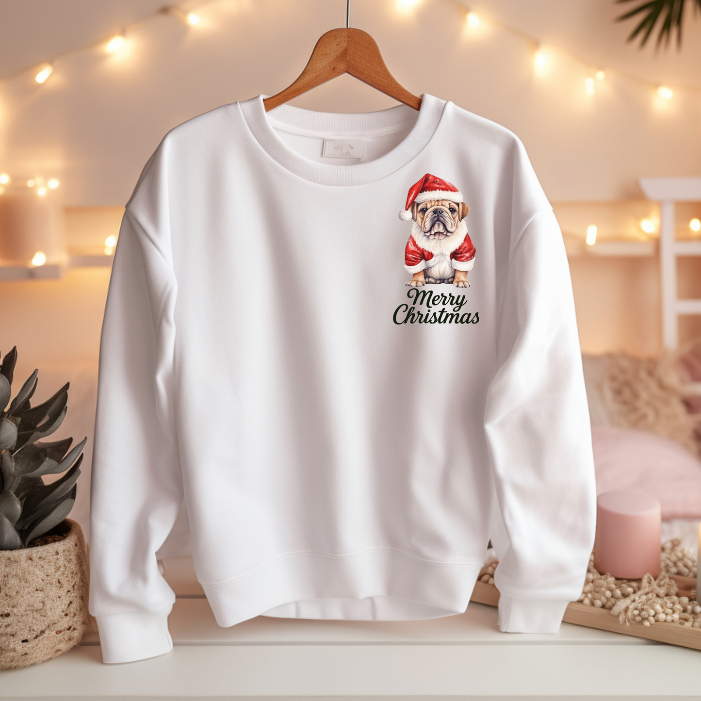 Bulldogge Merry Christmas - Weihnachts-Sweatshirt