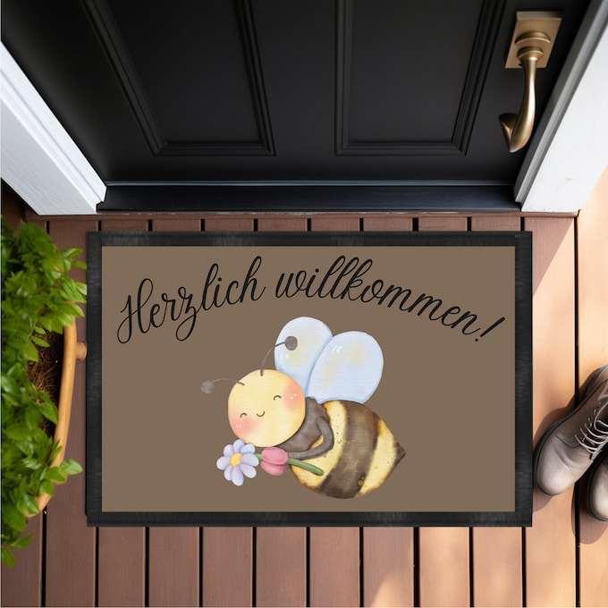 Hummel, herzlich willkommen - Fußmatte 60x40cm