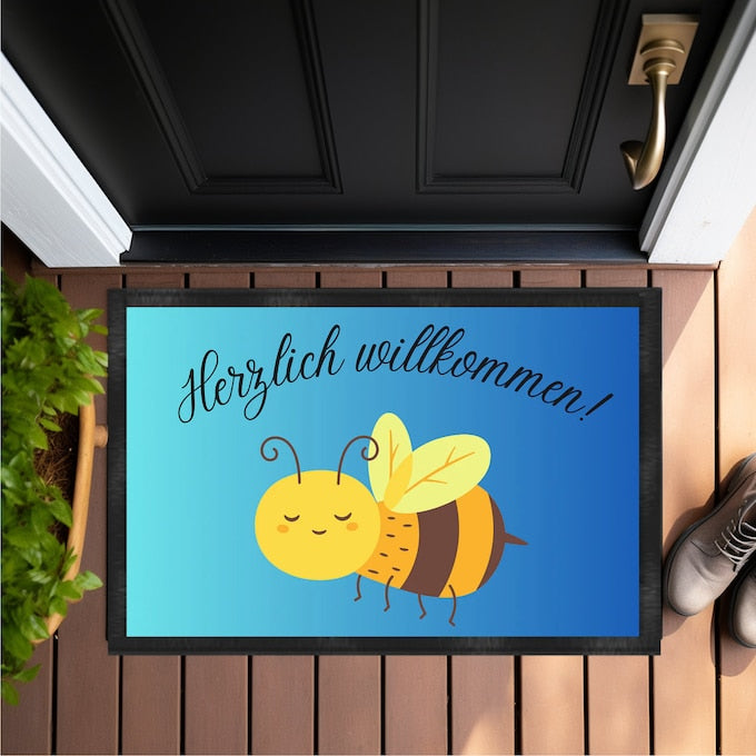 Hummel, herzlich willkommen - Fußmatte 60x40cm