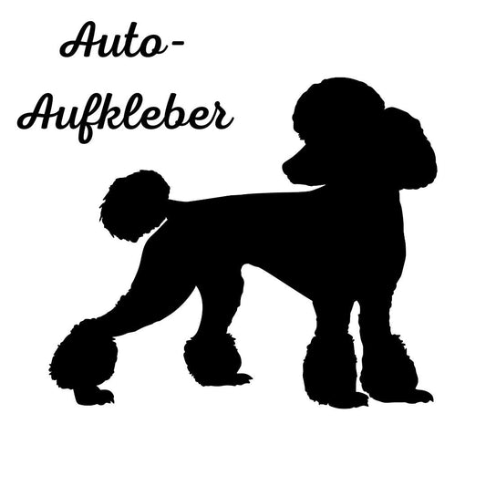 Pudel  Silhouette , Aufkleber - Autoaufkleber, Vinylaufklber mit oder ohne Name