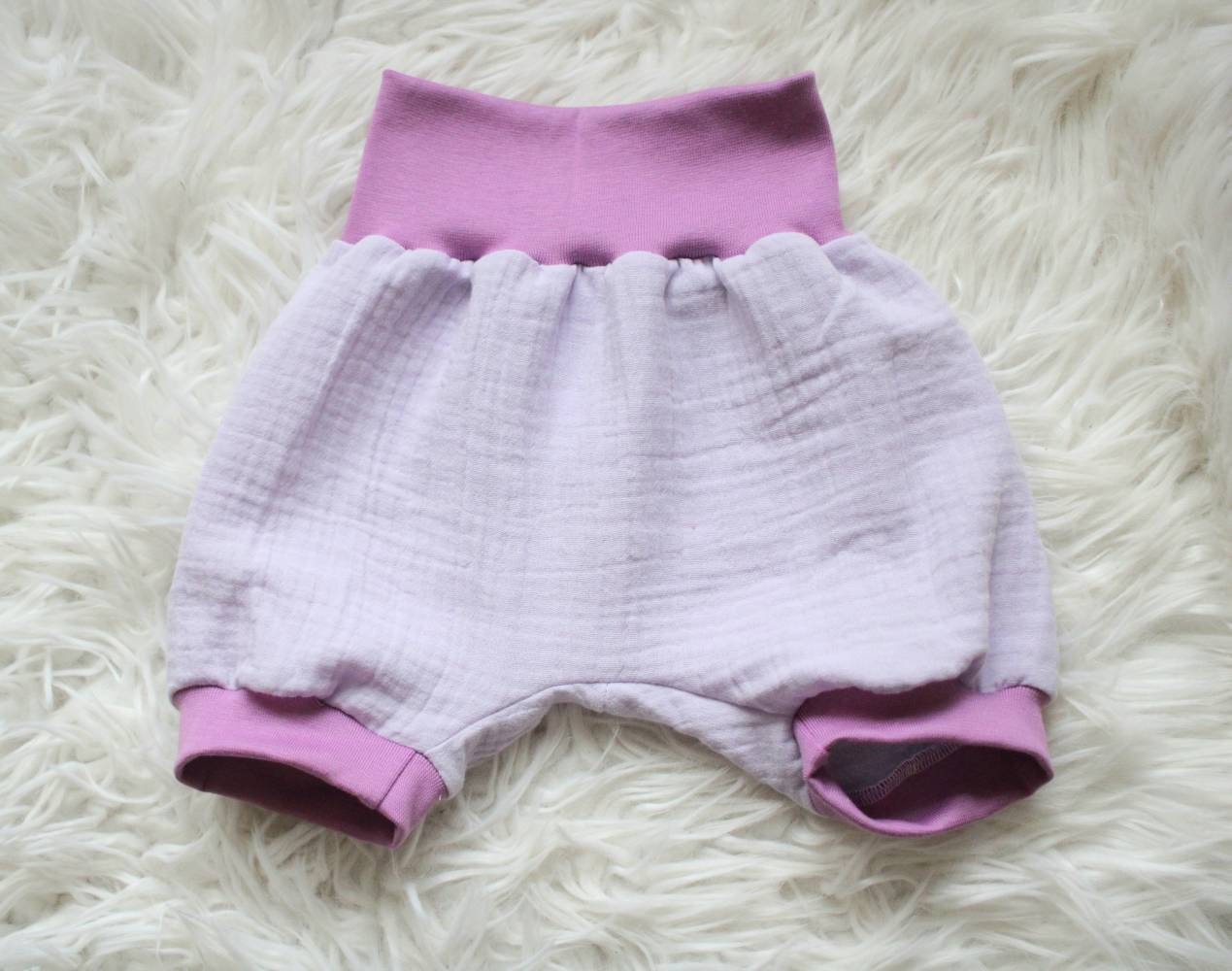 Gr. 80-92 Pumphose Musselin lila, violett