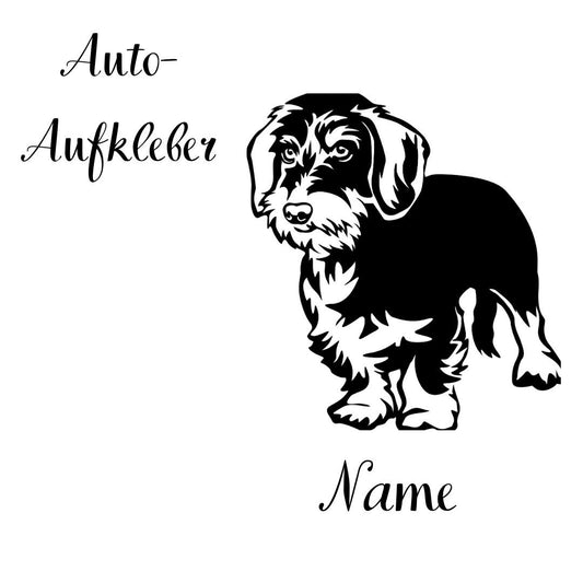 Dackel, Aufkleber - Autoaufkleber, Vinylaufklber mit oder ohne Name