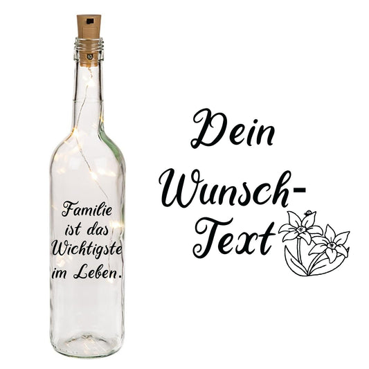 Leuchtflaschen mit Wunschtext