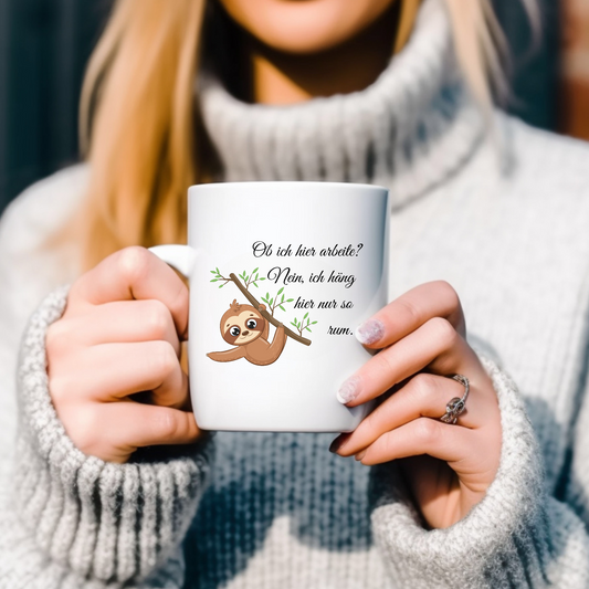 Ich hänge hier nur so rum! - Tasse zweifarbig