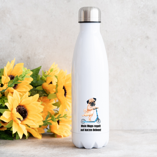 Mein Mops regelt auf kurzen Beinen. - Thermoflasche 500ml