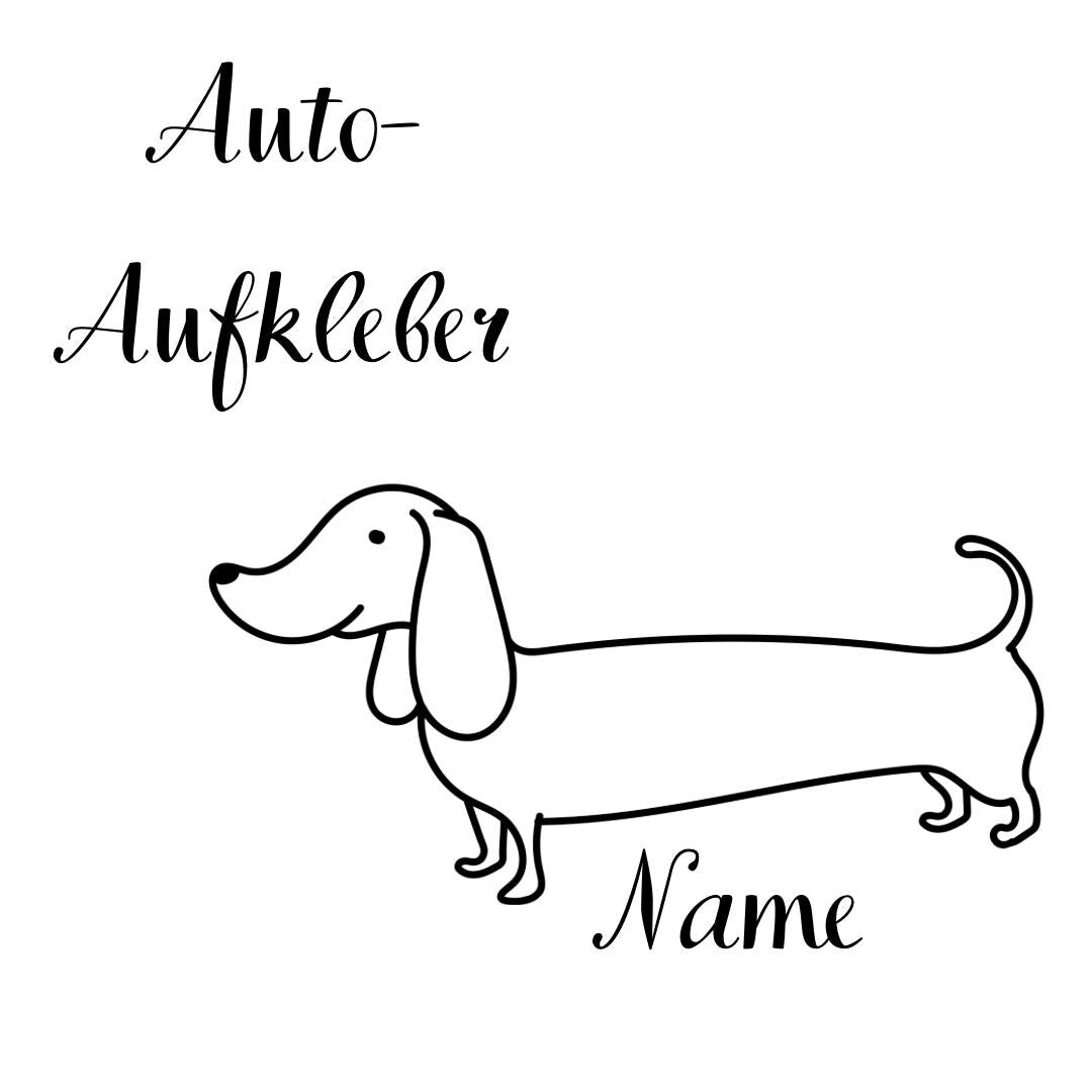 Dackel, Aufkleber - Autoaufkleber, Vinylaufklber mit oder ohne Name
