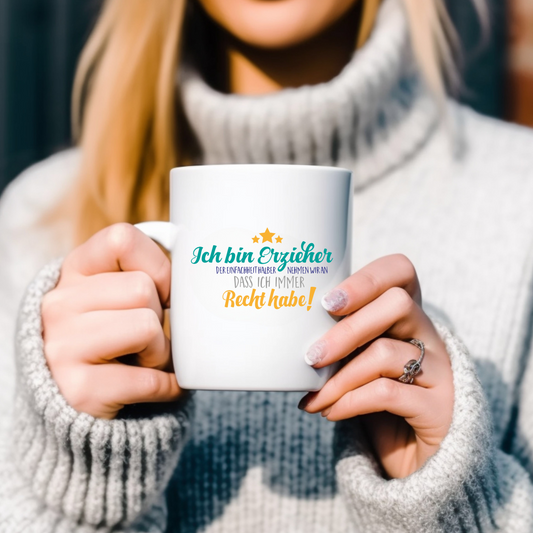 Ich bin Erzieher - Tasse glossy