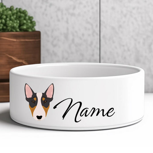 Keramik-Futternapf für Hunde und Katzen mit Motiv und Name, Bullterrier, Miniatur Bullterrier