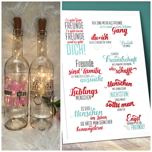Leuchtflaschen Freunde Spruch Sprüche Beste Freunde Freundschaft Familie