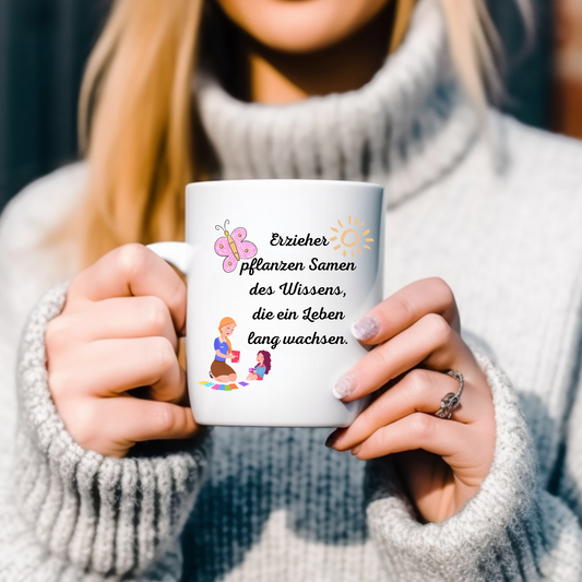 Abschiedsgeschenk Kindergarten, Erzieher  - Tasse glossy