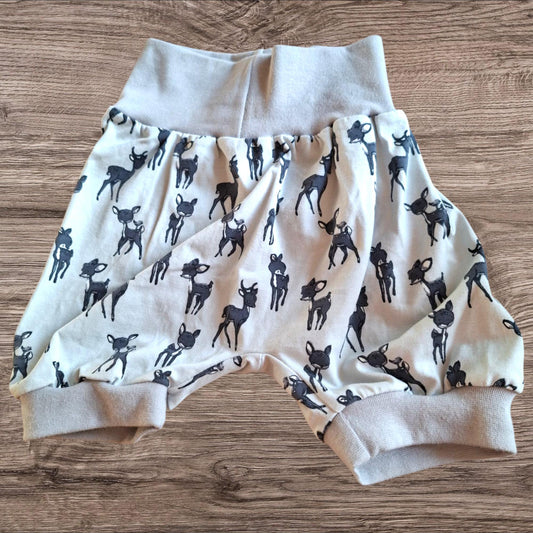 Gr. 98-104 Pumphose Jersey, Rehe, grau
