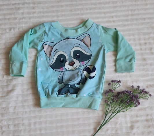 Gr. 68/74 Pullover, Hoodie - Waschbär