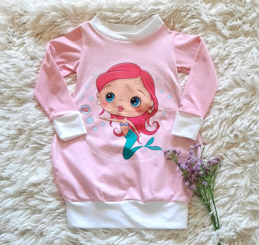 Größe  98 -Süßes Ballonkleid, Rosa, Meerjungfrau