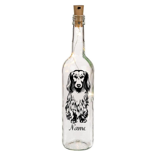Leuchtflaschen Dackel, individuell mit Name, Hund, Hunde,