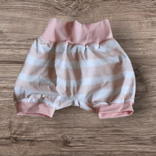 Größe 110/116, Kurze Hose, Pumphose, Jersey,rosa Streifen