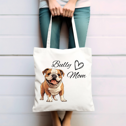 Bully Mom, englische Bulldogge  - Baumwolltasche