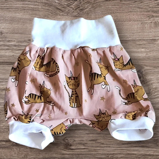 Größe 68/74, Kurze Hose, Pumphose, Jersey, Katzen rosa, Einhorn