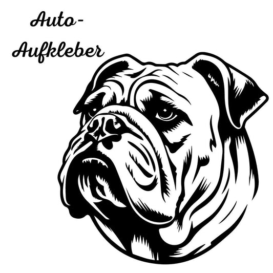 Englische Bulldogge , Aufkleber - Autoaufkleber, Vinylaufklber mit oder ohne Name