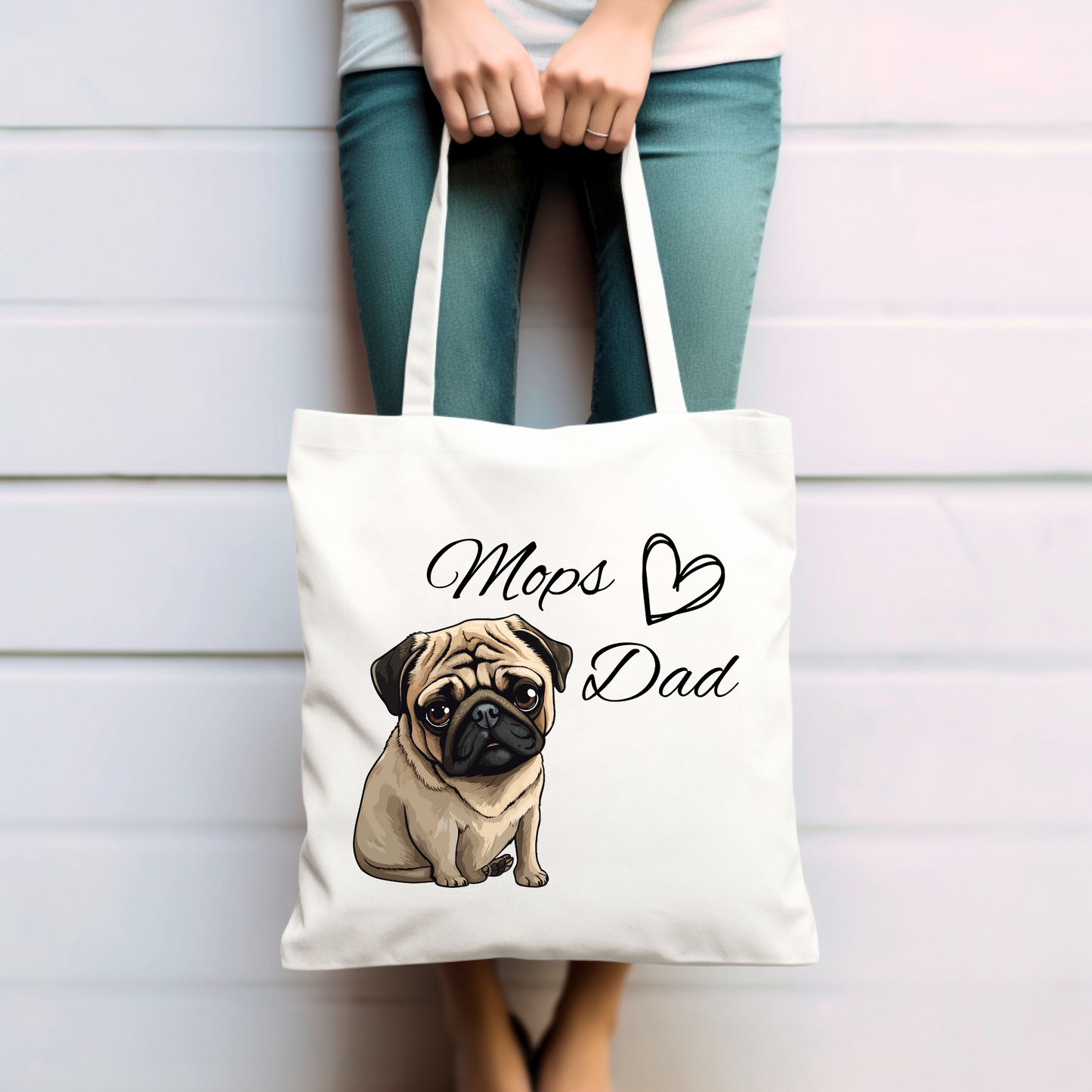 Mops Dad - Baumwolltasche