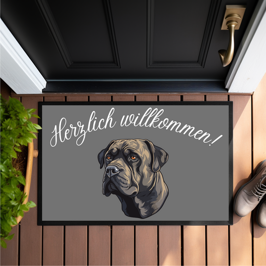 Fußmatte Cane Corso, herzlich willkommen  - Fußmatte 60x40cm