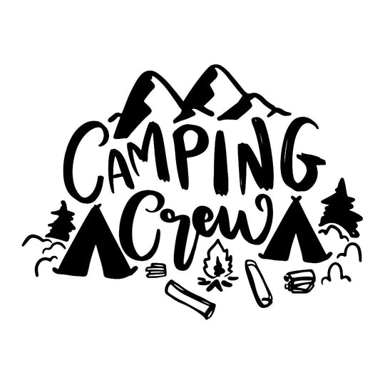 Camping Crew, Camper, Camping, Wohnwagen, Aufkleber - Autoauflkeber, Vinylaufklber