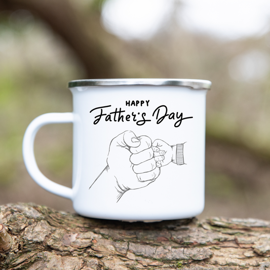 Happy father’s day - Emaille Tasse (Silber)