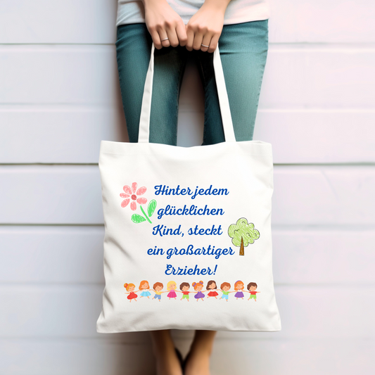 Abschiedsgeschenk Kindergarten, Erzieher  - Baumwolltasche