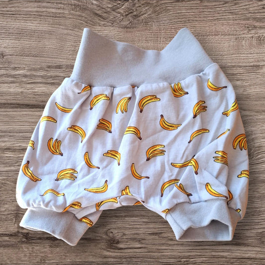 Größe 68/74 kurze Pumphose, jersey, Bananen, grau