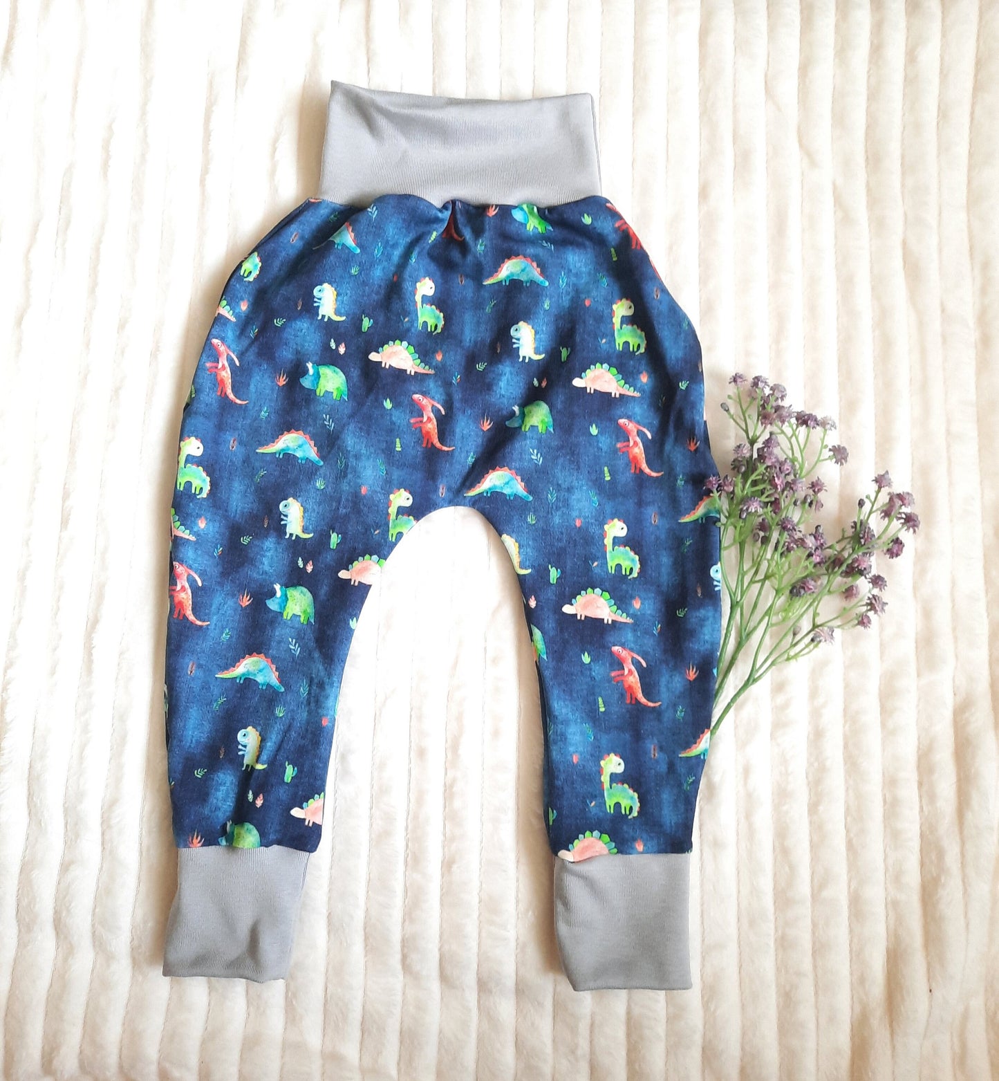 Größe 86-92 Pumphose , Jersey Dinos, blau
