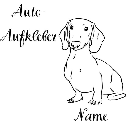 Dackel, Aufkleber - Autoaufkleber, Vinylaufklber mit oder ohne Name