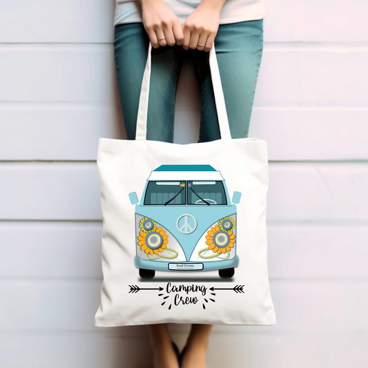 Camping Crew, Bulli, Van, Vanlife - Baumwolltasche