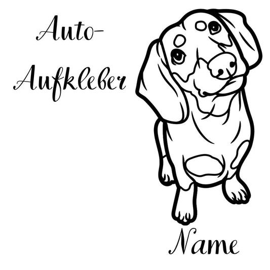 Dackel, Aufkleber - Autoaufkleber, Vinylaufklber mit oder ohne Name