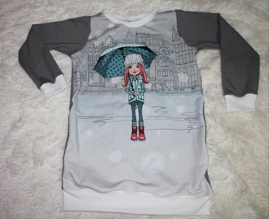 Pullover Mädchen Regenschirm Größe 116/122