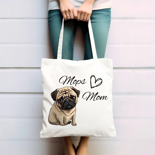Mops Mom - Baumwolltasche