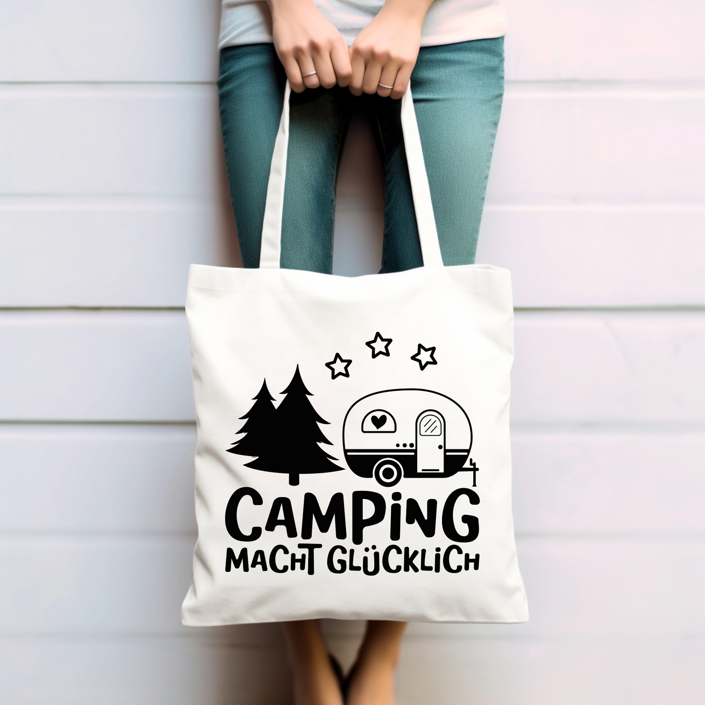 Camping macht glücklich  - Baumwolltasche