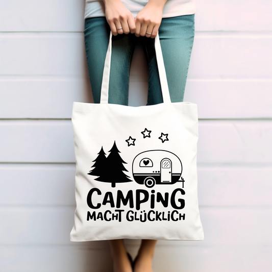 Camping macht glücklich  - Baumwolltasche