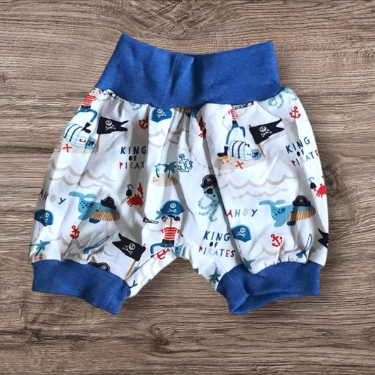 Größe 68/74, Kurze Hose, Pumphose, Jersey, krabben, Pirat, Oktopus,  Maritim