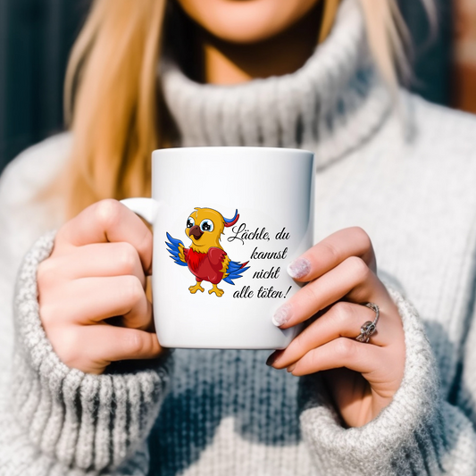 Lächle, du kannst nicht alle töten! - Tasse zweifarbig