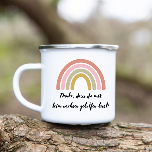 Abschiedsgeschenk Kindergarten  - Emaille Tasse (Silber)