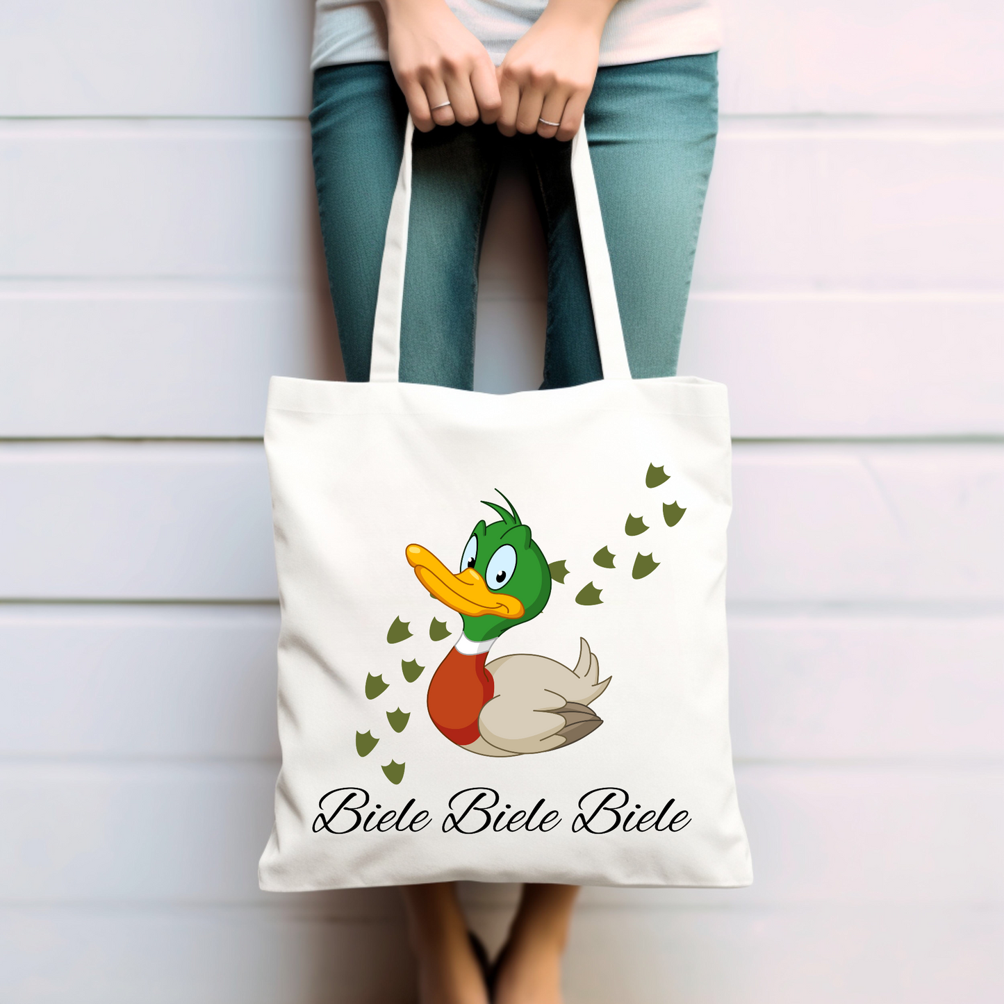 Ente, biele biele biele, lustige - Baumwolltasche