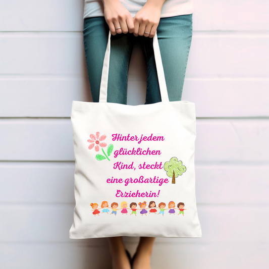 Abschiedsgeschenk Kindergarten, Erzieherin - Baumwolltasche