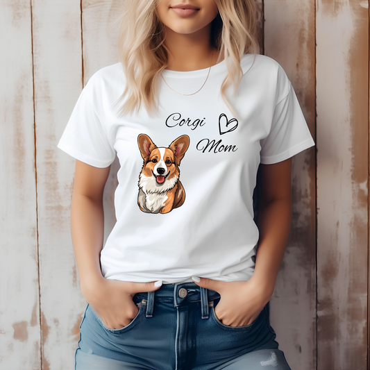 Corgi Mom, - Premium Shirt