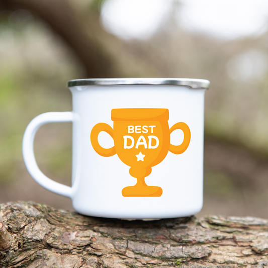 Bester Papa  - Emaille Tasse (Silber)