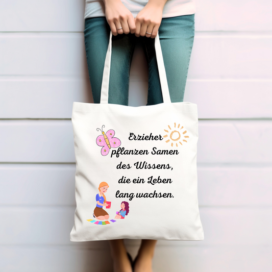 Abschiedsgeschenk Kindergarten, Erzieher  - Baumwolltasche