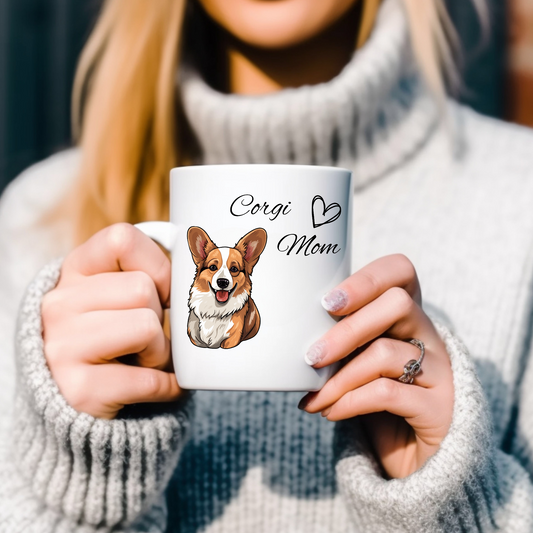 Corgi Mom, - Tasse glossy