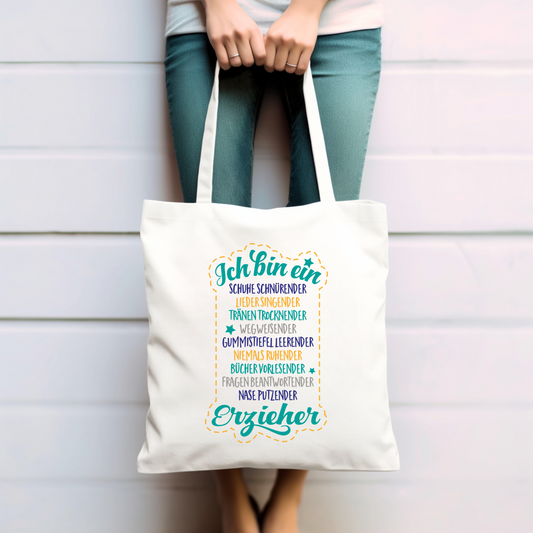 Ich bin Erzieher  - Baumwolltasche