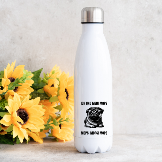 Ich und mein Mops Mopsi Mopsi Mops - Thermoflasche 500ml
