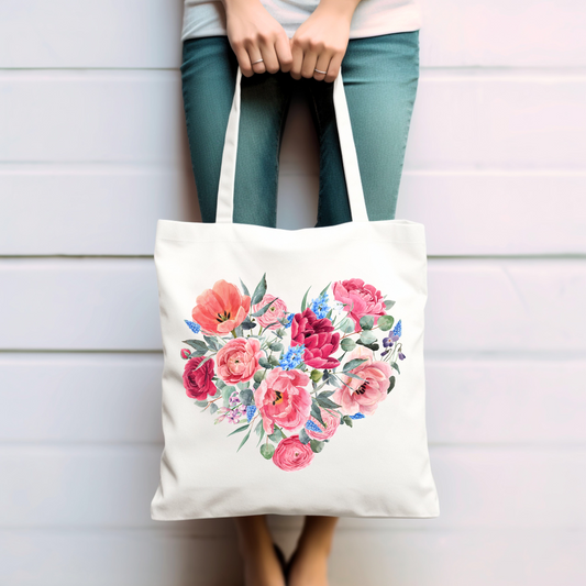 Blumenherz - Baumwolltasche