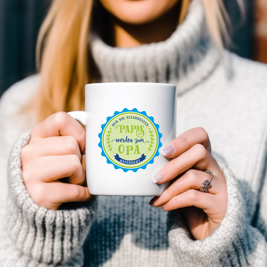Nur die besten Papas werden zum Opa befördert - Tasse glossy
